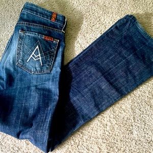 7FAM ‘Original Trouser Flare Jean In Lake Blue A pocket’ style size 25